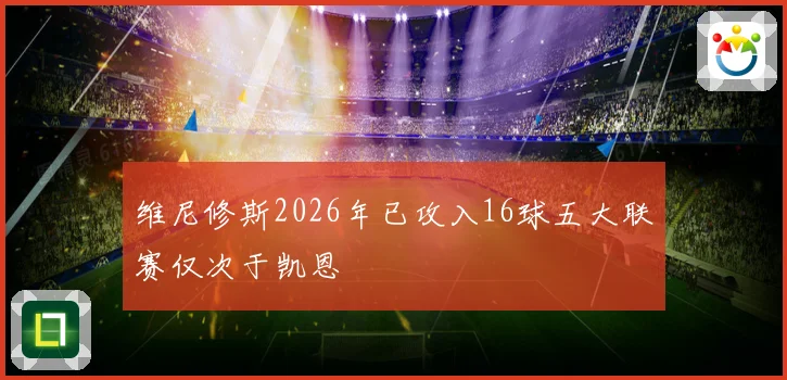 维尼修斯2026年已攻入16球五大联赛仅次于凯恩